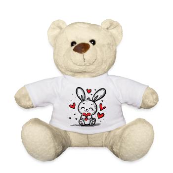 Liebeshase voller Herzen - Teddy - Weiß - Vorne