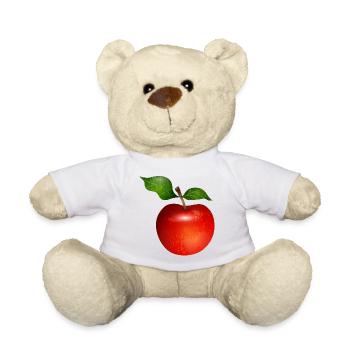 Leuchtend roter Apfel mit Blättern Illustration - Teddy - Weiß - Vorne