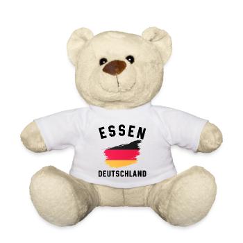 Dynamic German Flag Watercolor Design - Teddy Bear - white - Front