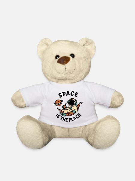 Space Explorer Astronaut Relaxing Design - Teddy Bear - white