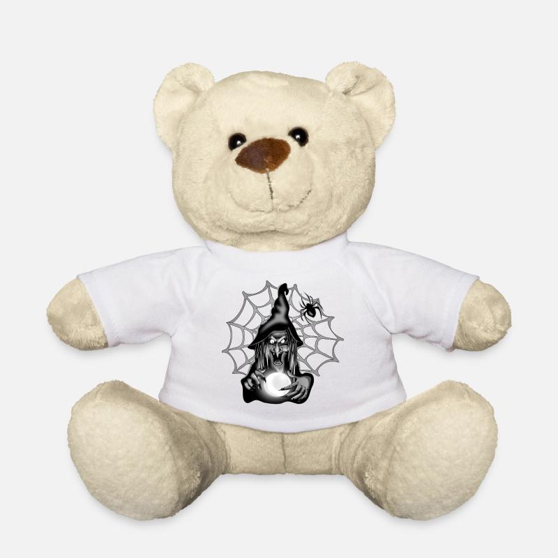 Witch with a Ball and a Cobweb - Teddy Bear - white