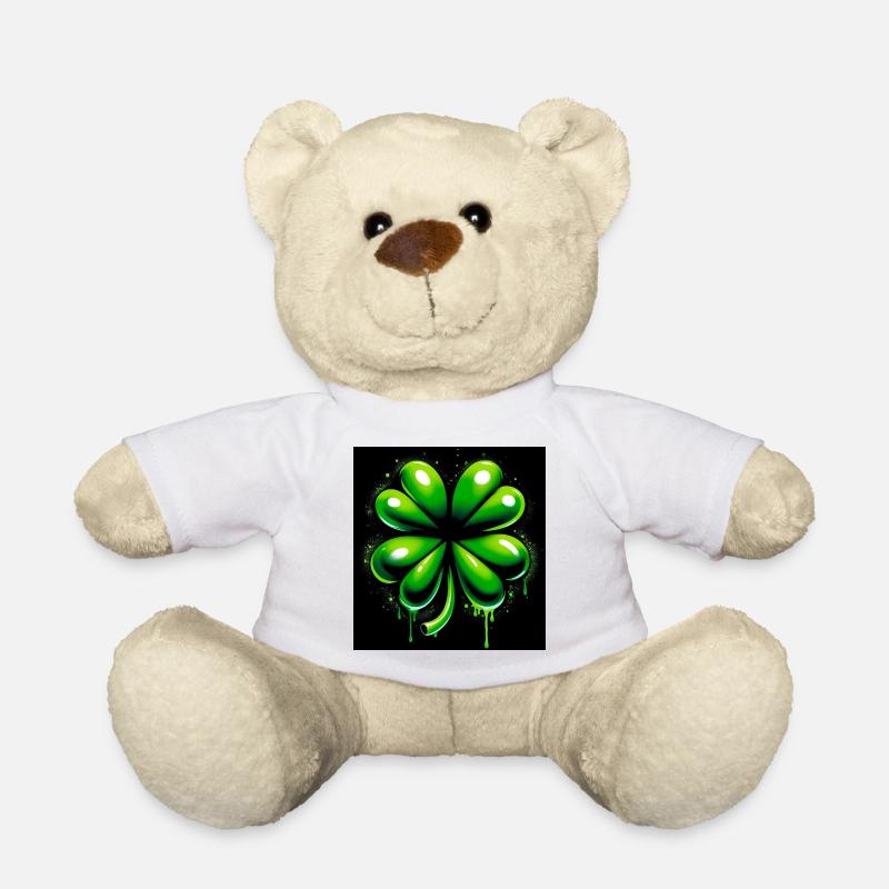 Four-leaf clover - Teddy Bear - white
