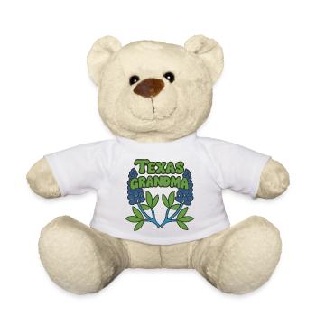 Texas Grandma Floral Illustration - Teddy Bear - white - Front