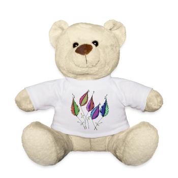 leaves - Teddy Bear - white - Front