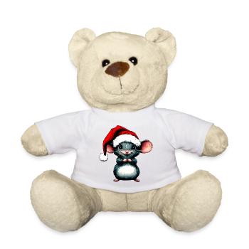 Mice Christmas / Santa Claus Mouse - Teddy Bear - white - Front