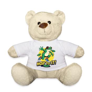 Lustiger Frosch Spruch Fitness Motivator - Teddy - Weiß - Vorne