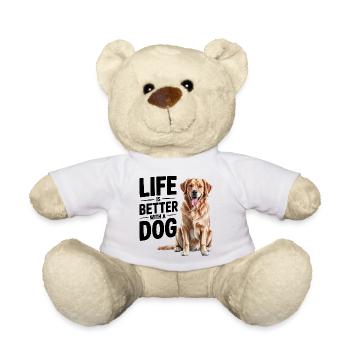 Das Leben ist schöner mit einem Hund - Teddy - Weiß - Vorne