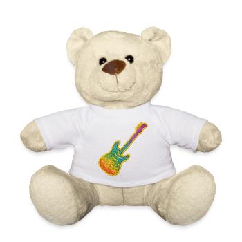 Bunter Glitter-Gitarrenrock Design - Teddy - Weiß - Vorne