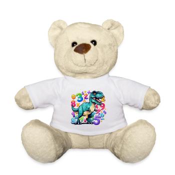 Dinosaure vibrant avec motif numérique ludique - Nounours - blanc - Devant
