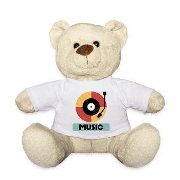 Rétro platine vinyle Music Art - Nounours - blanc - Devant