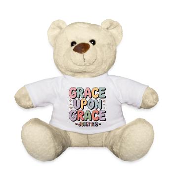 Grâce sur grâce Jean 1:16 Verset biblique - Nounours - blanc - Devant