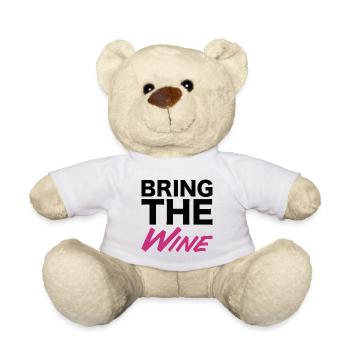 Fröhlicher Weinliebhaber Text für Kleidung - Teddy - Weiß - Vorne