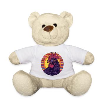Stilvolle Hahnen-Silhouette mit Retrofarben - Teddy - Weiß - Vorne