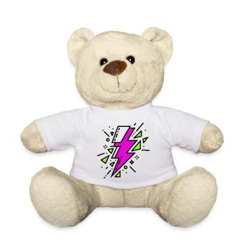 Contemporary Violet and Green Ray - Teddy Bear - white - Front