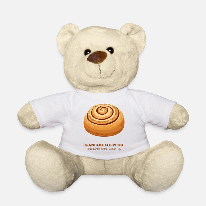 Skate Rolling Cinnamon Bun Design - Teddy Bear - white