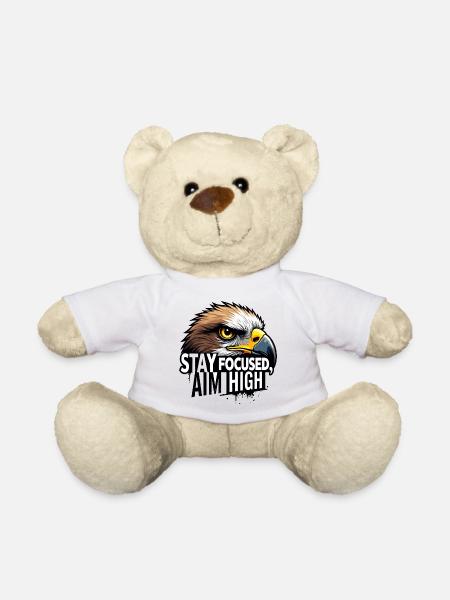 Eagle Focus Motivational Design - Teddy Bear - white