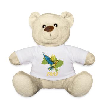 Volya Phoenix over Ukraine Map - Teddy Bear - white - Front