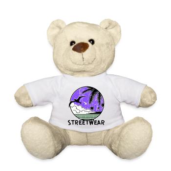 Purple Ocean Sunset Circle - Teddy Bear - white - Front
