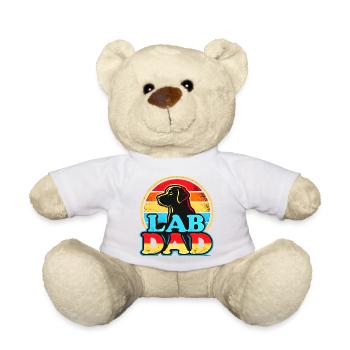 Retro Lab Papa, Labrador Hund Papa - Teddy - Weiß - Vorne
