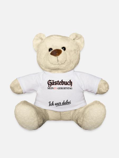 Guestbook 29th Birthday – I Was There Shirt - Teddy Bear - white