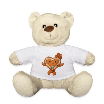 Lebkuchen Herzchen - Teddy - Weiß - Vorne