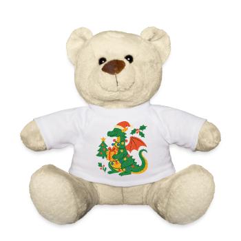Festlicher Drache mit Geschenken - Teddy - Weiß - Vorne