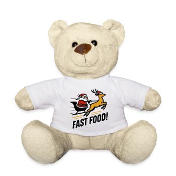 Santa Claus Reindeer – Funny Fast Food Design - Teddy Bear - white - Front