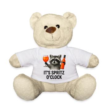 It's Spritz O'Clock Waschbär Party Geschenkidee - Teddy - Weiß - Vorne