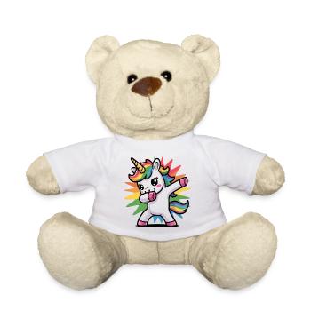 Colorful unicorn with rainbow mane - Teddy Bear - white - Front