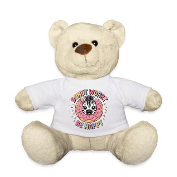 Zebra Donut Candy Dessert Bakery Fun - Teddy Bear - white - Front