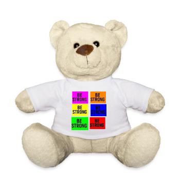Seien Sie stark Farbblock-Typografie - Teddy - Weiß - Vorne