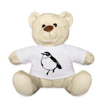 Vogel schwarz schwarzer Vogel - Teddy - Weiß - Vorne