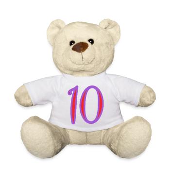 10. 10 YEARS. 10th ANNIVERSARY. 10 YEAR ANNIVERSARY. - Teddy Bear - white - Front