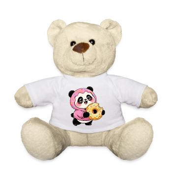 Funny Panda with Donut Halloween Candy - Teddy Bear - white - Front