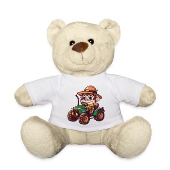 Affe Traktor Farmer - Teddy - Weiß - Vorne