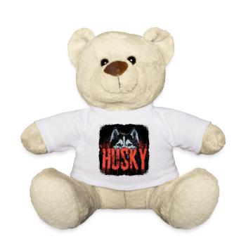 Husky Dog – Hunde Portrait Design - Teddy Bear - white - Front