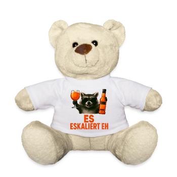 Es Eskaliert Eh Waschbär Spritz Party Geschenkidee - Teddy - Weiß - Vorne