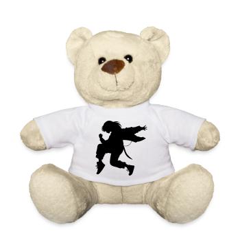 Breakdance B-Girl Silhouette in Action - Teddy Bear - white - Front