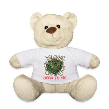 Coffre Vert Rubans et Ciseaux - Nounours - blanc - Devant