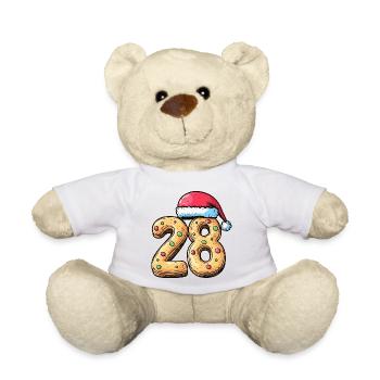 28 Number Cookie Christmas - Teddy Bear - white - Front