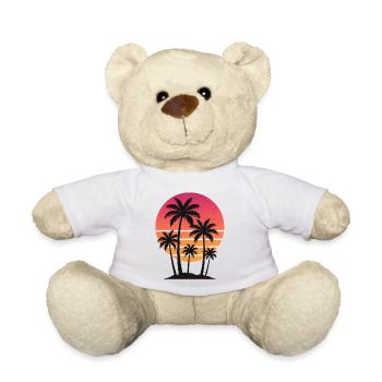 Palm Tree Sunset - Teddy Bear - white - Front
