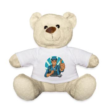 Illustration de pouce vers le haut d’artisan - Nounours - blanc - Devant