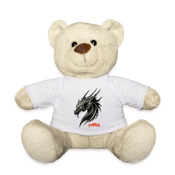 Motif contrasté de tête de dragon - Nounours - blanc - Devant