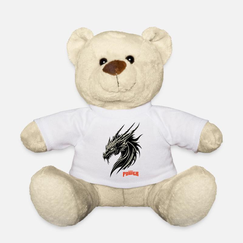 Drachenkopf Kontrastmuster - Teddy - Weiß