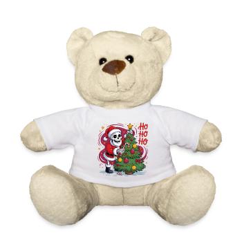 Skelett Santa schmückt Baum - Teddy - Weiß - Vorne