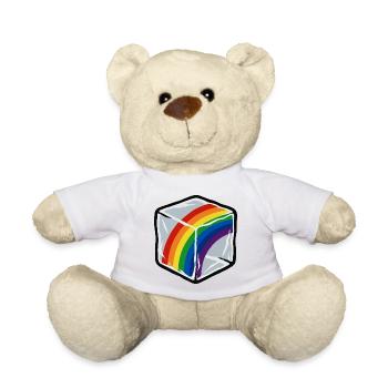 Rainbow in cube - Teddy Bear - white - Front