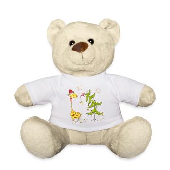 Giraffe mit Weihnachtsbaum - Teddy - Weiß - Vorne