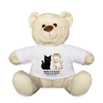 Angel vs. Devil Cats - Teddy Bear - white - Front