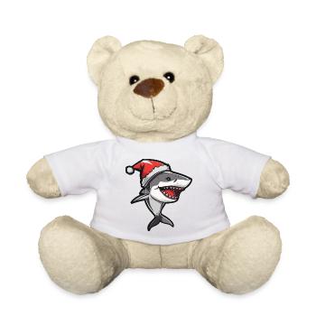 Shark Christmas - Teddy Bear - white - Front