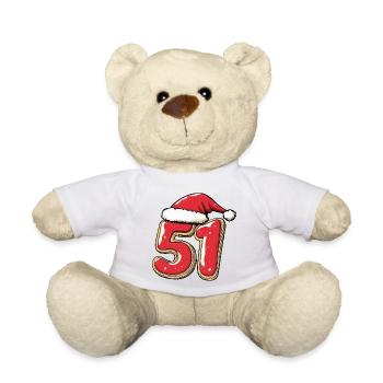 51 Number Cookie Christmas - Teddy Bear - white - Front